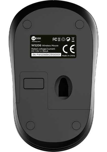 WS206 Kablosuz 1200DPI 3 Tuşlu Optik Mouse Siyah