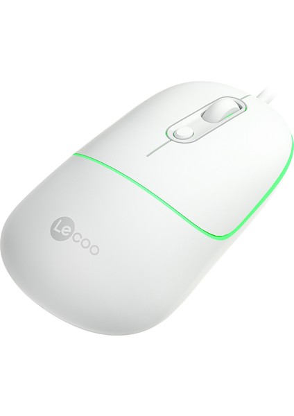 MS110 USB Kablolu 2400DPI 4 Tuşlu RGB Sessiz Click PC, Mac, Dizüstü Bilgisayar ile Uyumlu Optik Mouse Beyaz