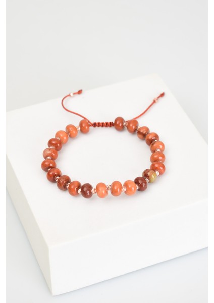 Jasper Doğal Taş Makrome Örme Bileklik Rondel Kesim modelleri