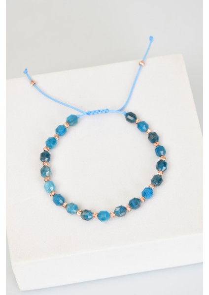 Apatit Doğal Taş Makrome Örme Bileklik Hexagonel Kesim modelleri