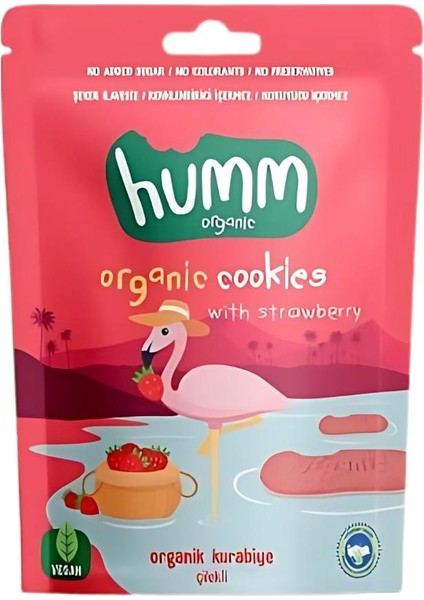 Organik Çilekli Kurabiye 55 gr