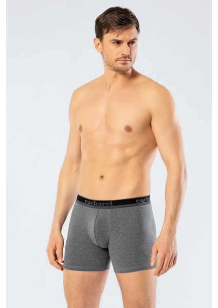 3'lü Erkek Boxer, Uzun Paça Pamuklu Likralı Erkek Boxer