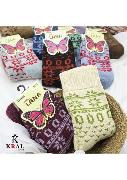 Kadın Orjinal Havlu Kışlık Yün Çorap (Bambu + Yün) Sonbahar Serisi