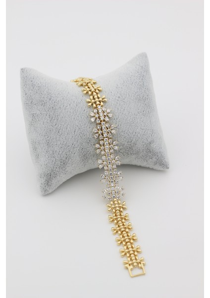 Xupıng Jewelry 14 Ayar Altın Kaplama, Taşlı Zirkon Taşlı Bileklik