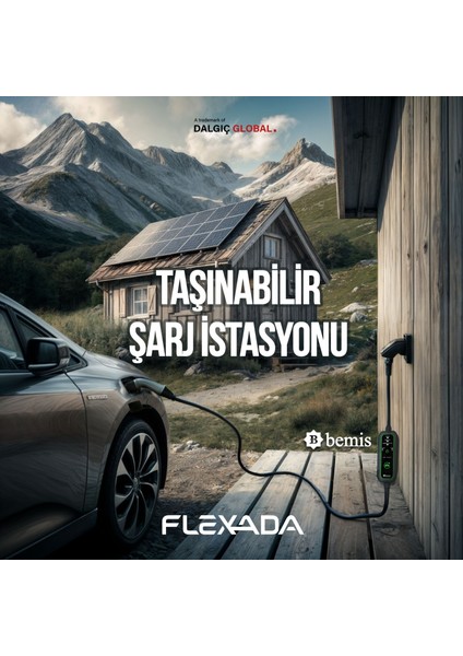 2,3 - 3,7 kw Mini Mobil Araç Şarj Aleti 5 Metre BEV-111-0001