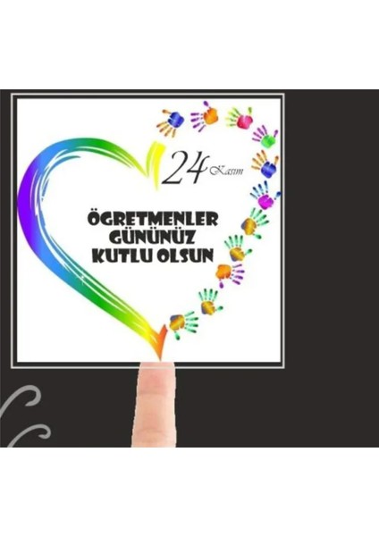 Öğretmenler Günü Süs Etiketi 70 Adet 3*3 cm Yapışkanlı