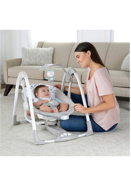 ConvertMe 2'si 1 Arada Kompakt Taşınabilir Otomatik Bebek Salıncağı ve Bebek Koltuğu, Pil Tasarrufu Sağlayan Titreşimler, Doğa Sesleri, 0-9 Ay 3-9 kg (Swell) fırsatları