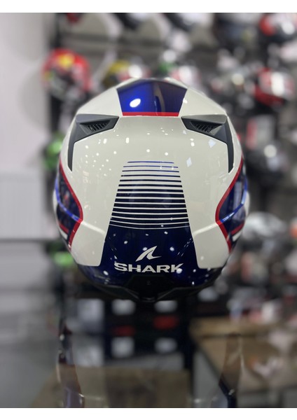 Oxo Sıkter Beyaz Mavi Çene Açılır Kask modelleri