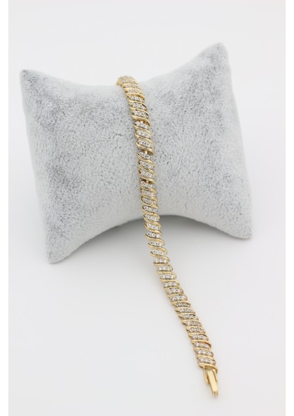 Xupıng Jewelry 14 Ayar Altın Kaplama, Zigzag Bileklik
