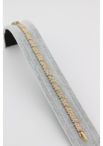 Xupıng Jewelry 14 Ayar Altın Kaplama, Zigzag Bileklik
