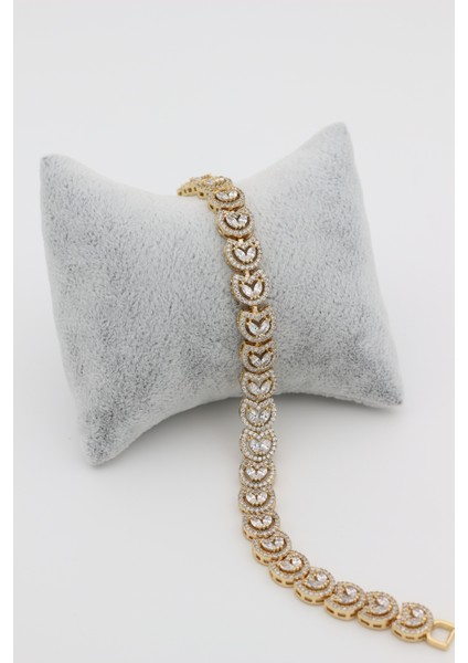 Xupıng Jewelry 14 Ayar Altın Kaplama, Lale Taşlı Bileklik