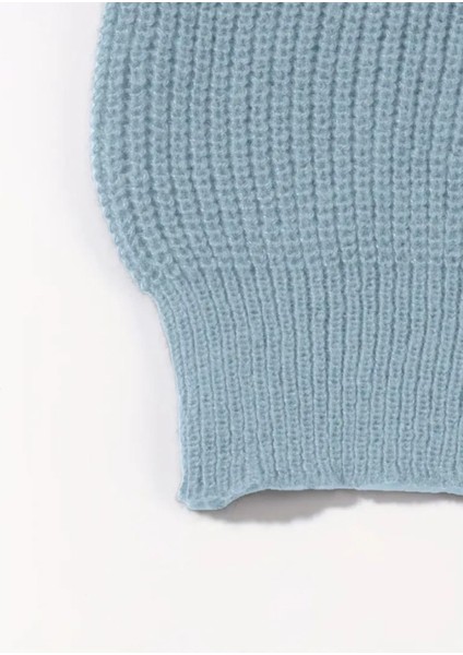 Erkek Mavi Regular Fit Bisiklet Yaka Örgülü Triko modelleri