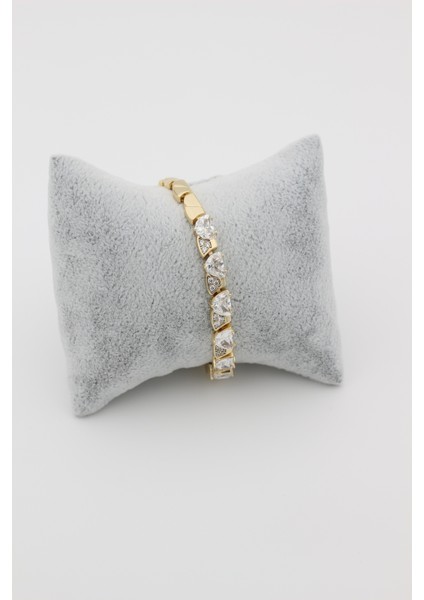 Xupıng Jewelry 14 Ayar Altın Kaplama, Kalpli Zirkon Taşlı Bileklik fiyatları