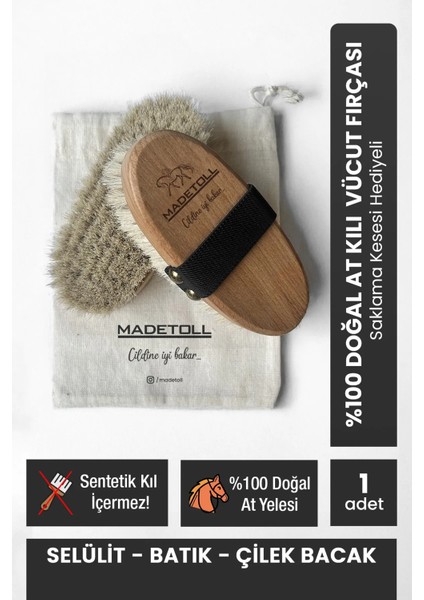 Doğal At Kılı Fırçası (Saklama Kesesi Hediyeli)