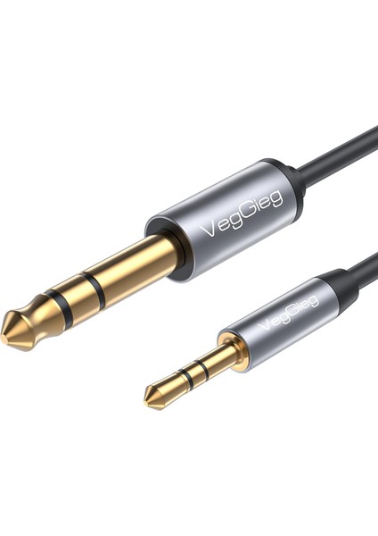 V-A609 3.5mm To 6.35MM Stereo Trs Enstrüman Amfi Aux Ses Kablosu