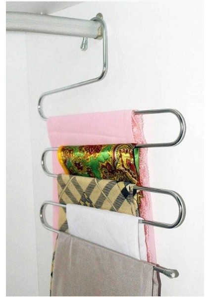 5 Katlı Metal Pantolon ve Eşarp Askısı 4 Adet