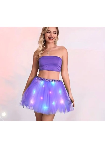 LED Işıklı Tütü Etek Parti Doğum Günü Renkli Standart Beden Çocuk ve Yetişkinler Için HEDİYELİK
