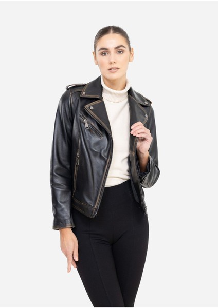 Hakiki Kuzu Derisi Kadın Deri Ceket modelleri