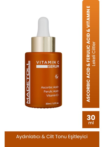 Vitamin C Serum 30 ml + Cica Serum 30 ml Madetoll Saç Bandı Hediye fırsatları
