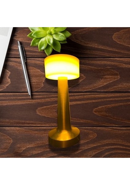 Global KML103 3 Fonksiyonlu Şarjlı ve Dimli Krom LED Masa Lambası (Beyaz + Ilık Beyaz + Gün Işığı)