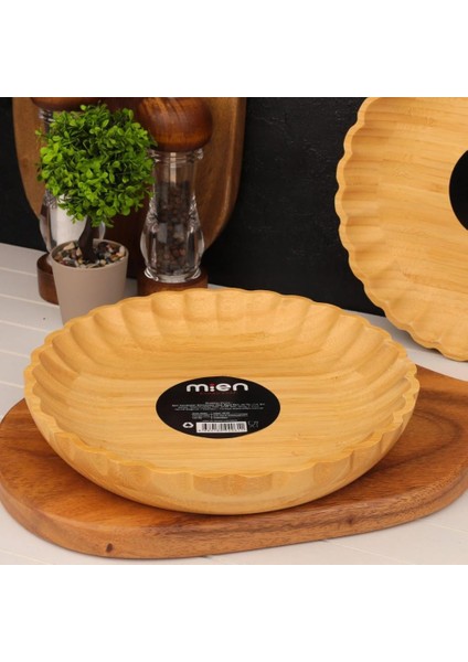 Dayanıklı Bambu Tırtıklı Kenarlı Kase 20 cm