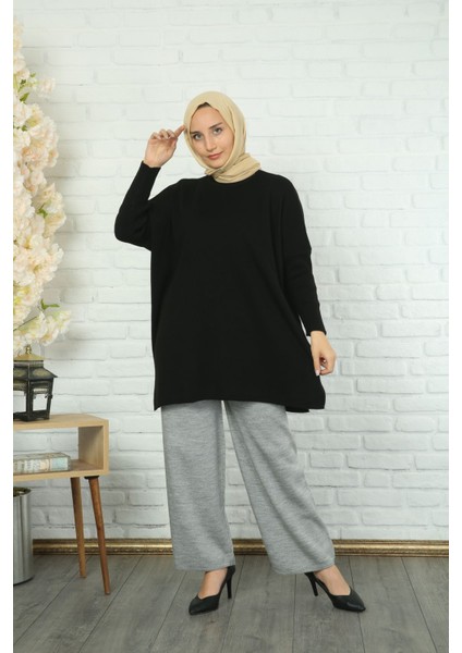 Yanları Yırtmaçlı Triko Tunik