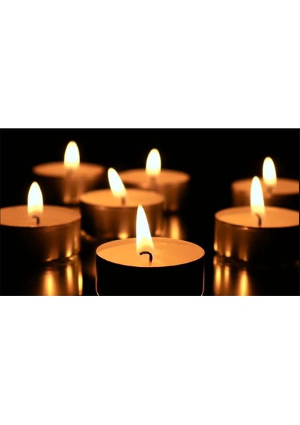 Kalın Tealight Mum Seti 100 Adet Minimum 4 Saat Yanar MA089