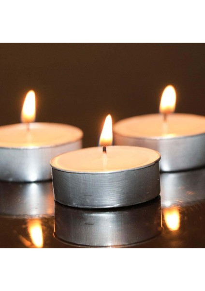 Kalın Tealight Mum Seti 100 Adet Minimum 4 Saat Yanar MA089