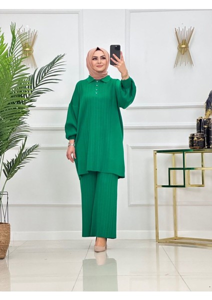 Polo Yaka Triko Pantolonlu Takım