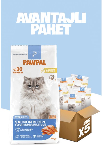 Somonlu Süper Premium Kısırlaştırılmış Kedi Maması 10 kg - Düşük Tahıllı
