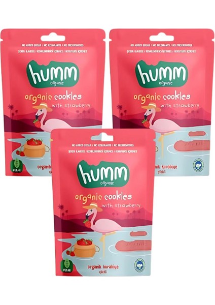 Organik Çilekli Kurabiye 3 x 55 gr