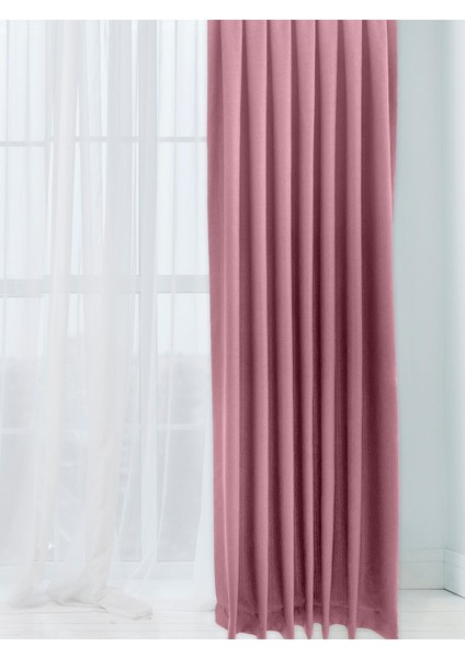 Alaska Keten Fon Perde Gülkurusu Tek Kanat (Pilesiz) fırsatları