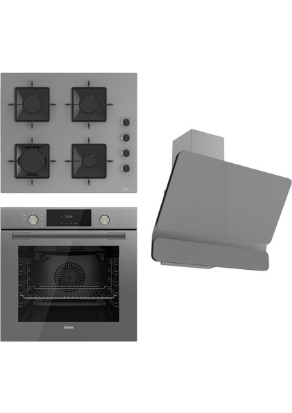 Flowart Ss Serisi Gri Set (SS208 + QMS63CPR +D082 )