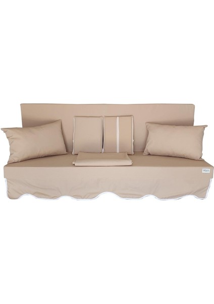 Aqua Salıncak Minderi Su Geçirmez Kumaş Gri Sünger Fermuarlı Set-Salıncak A.bej