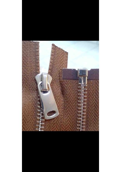 85 cm 1 Adet Parlak Gümüş Diş 5 No Metal Separe Fermuar Açık Kahvemsi Ton fiyatları