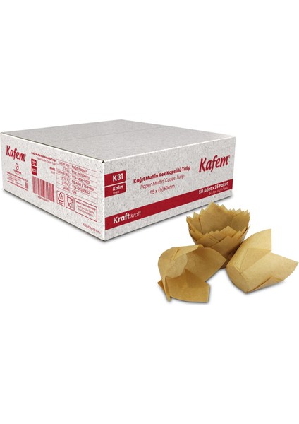Muffin Kek Kapsülü Kalın Tulip Kraft 50'li x 30 Paket (Koli)