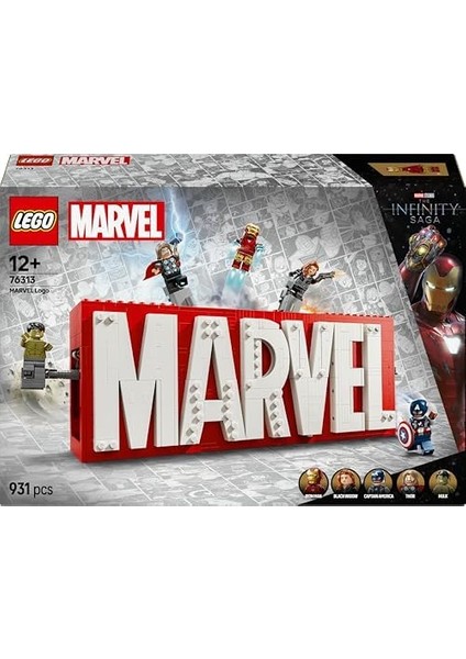 Marvel: Marvel Logosu ve Minifigürleri 76313 - Süper Kahraman Sevenler Için Ngers Karakterleri Içeren Yaratıcı Oyuncak Yapım Seti, Doğum Günü Hediyesi (931 Parça) modelleri