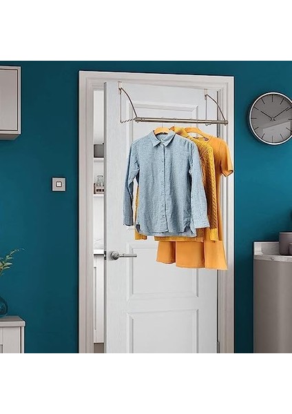 Storage Hold N Over The Door Closet Valet- Over The Door Clothes Organizer Raf ve Kapı Askısı Giyim Veya Havlu, Ev ve Yurt Odası Depolama ve Organizasyon Için