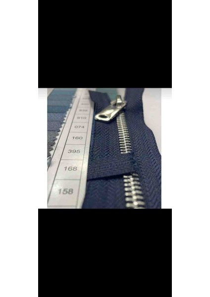 85 cm 1 Adet Parlak Gümüş Diş 5 No Metal Separe Fermuar Lacivert Renk