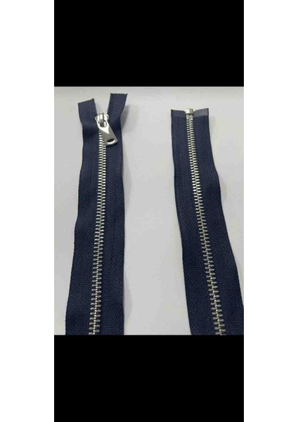 85 cm 1 Adet Parlak Gümüş Diş 5 No Metal Separe Fermuar Lacivert Renk fiyatları