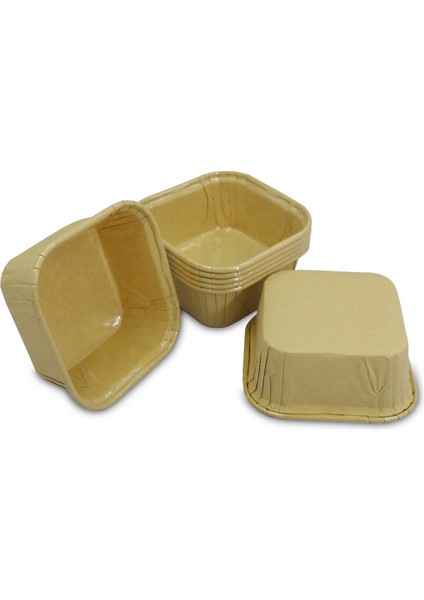 Muffin Kek Kapsülü Kare Kraft 50'li x 5 Paket