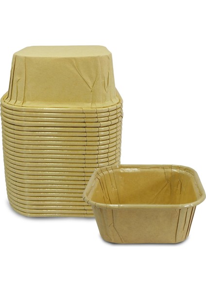 Muffin Kek Kapsülü Kare Kraft 50'li x 5 Paket