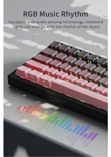AK650 Kablosuz Mekanik Klavye 3 Modlu Tft Ekranlı Hot-Swap-65 Tuşlu Rgb Pembe/dream Switch indirimleri