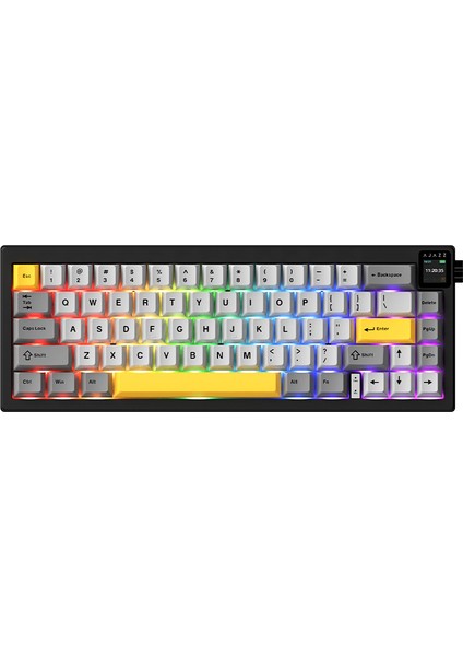 AK650 Kablosuz Mekanik Klavye 3 Modlu Tft Ekranlı Hot-Swap-65 Tuşlu Rgb Siyah/dream Switch