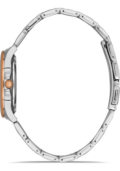 Davıd Guner Roma Rakamlı Rose Kadranlı Gümüş-Rose Paslanmaz Masif Çelik Kadın Kol Saati modelleri