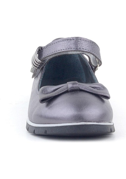 Deri Platin Toka Detaylı Cırtlı Kız Çocuk Babet Ayakkabı modelleri