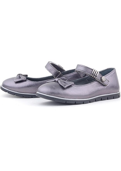 Deri Platin Toka Detaylı Cırtlı Kız Çocuk Babet Ayakkabı indirimleri