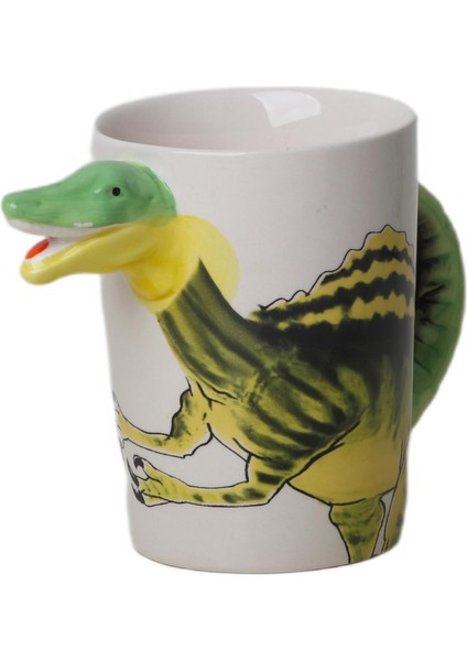 3d Animal Mug Serisi Özel Motifli El Boyaması Dinozor T-Rex Tasarımlı Kahve Fincanı Kupa Bardak 300 Ml