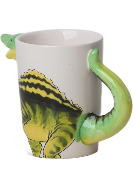 3d Animal Mug Serisi Özel Motifli El Boyaması Dinozor T-Rex Tasarımlı Kahve Fincanı Kupa Bardak 300 Ml