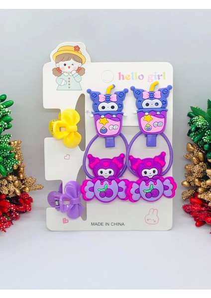 Sanrıo 6'lı Saç Toka Seti Kuromi - Hello Kitty Bebek ve Çocuk Saç Tokası Aksesuarı modelleri